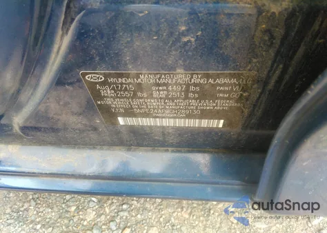 2016 Hyundai Sonata Se from USA, damaged, VIN 5NPE24AF9GH289130